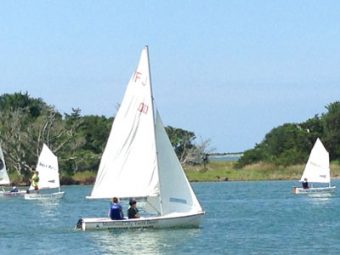 Kids learning to sail in Taylor's Creek